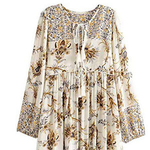 Prairie Boho Style Dress - Midi Length Size M